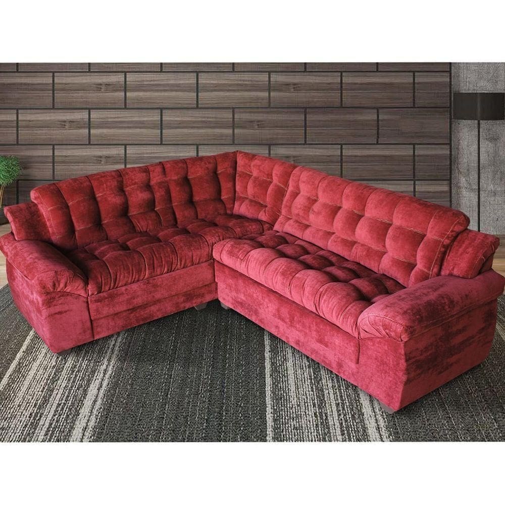 Sofá Madrid Premium Suede 245/200cm Vermelho ? Ws Estofados