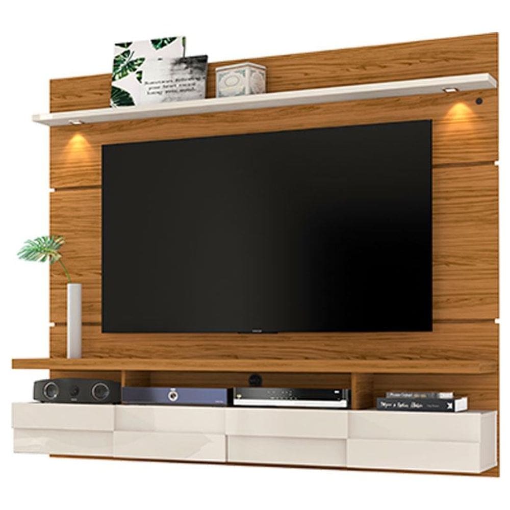 Estante Home Theater Suspenso Lana 1.8 Naturale Off White - Madetec