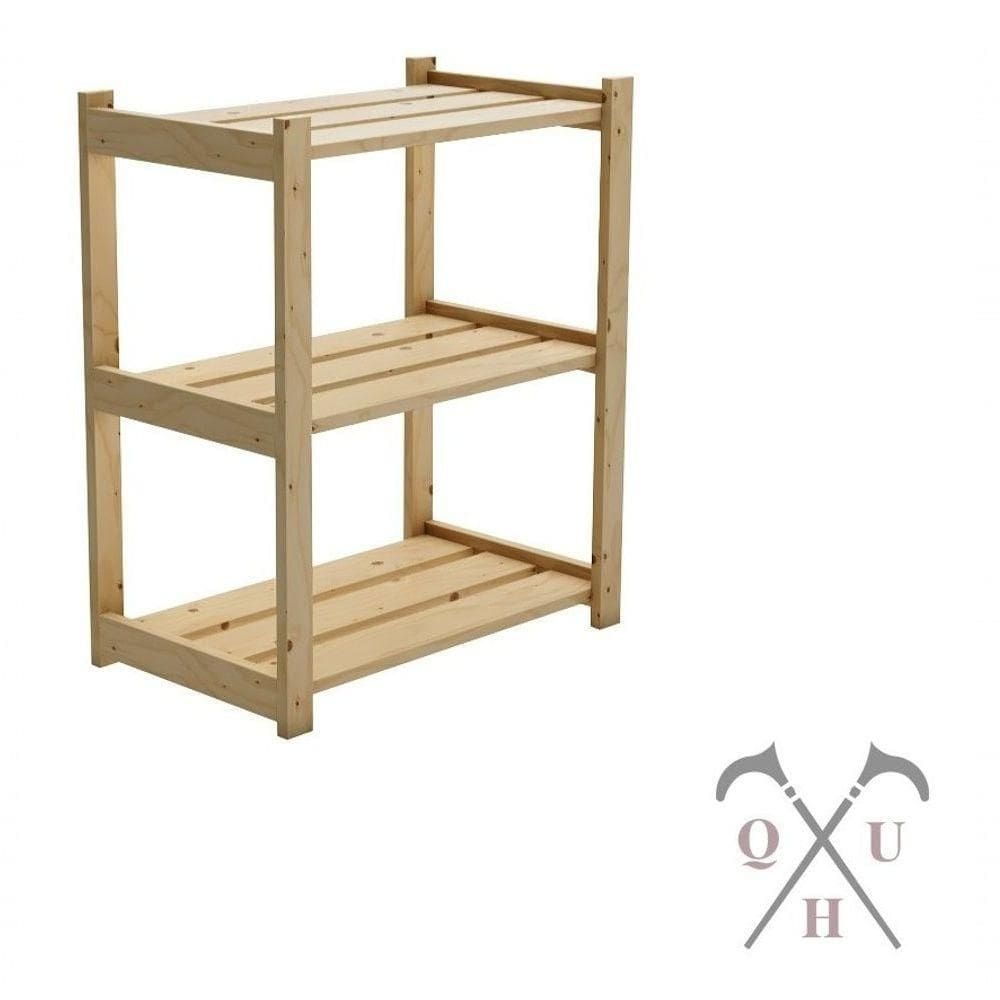 Estante Horizontal 3 Andares Organizadora Cabeceira Pinus