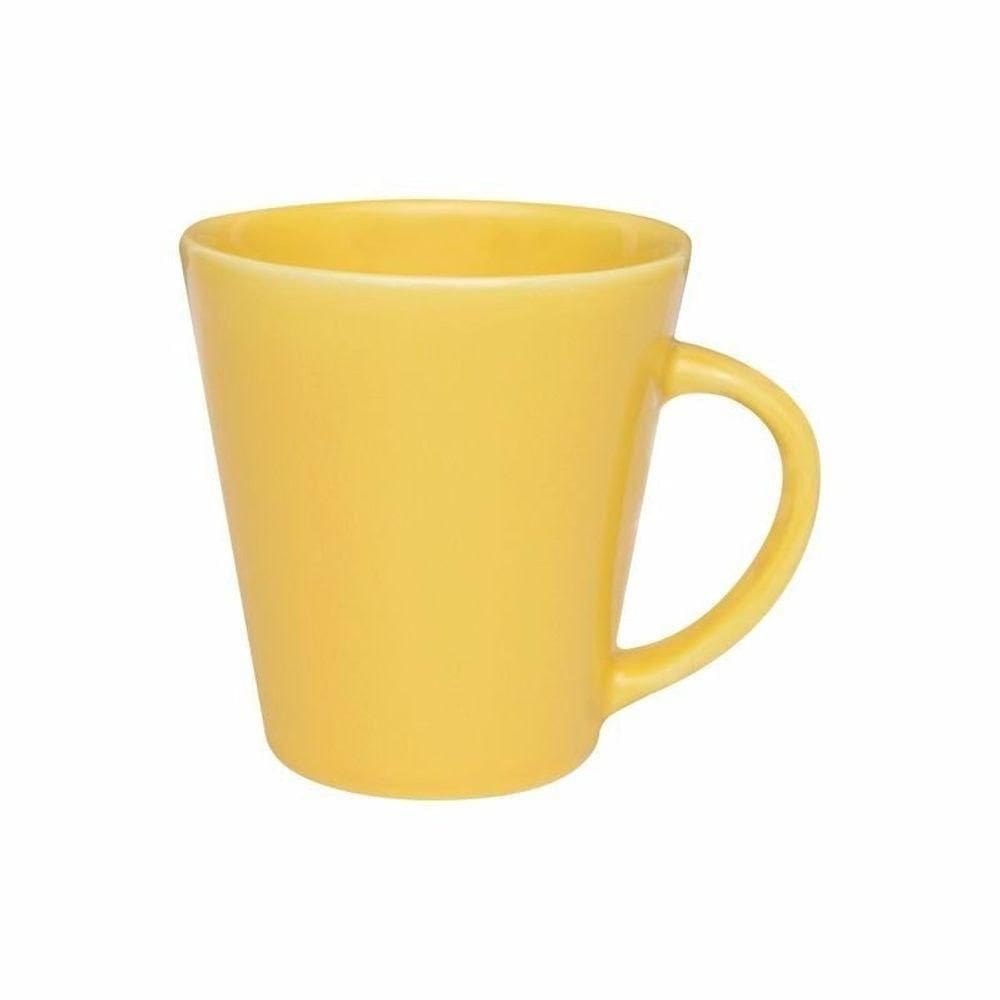 Kit 4 Canecas Drop Amarelo Oxford Cerâmica 250ml