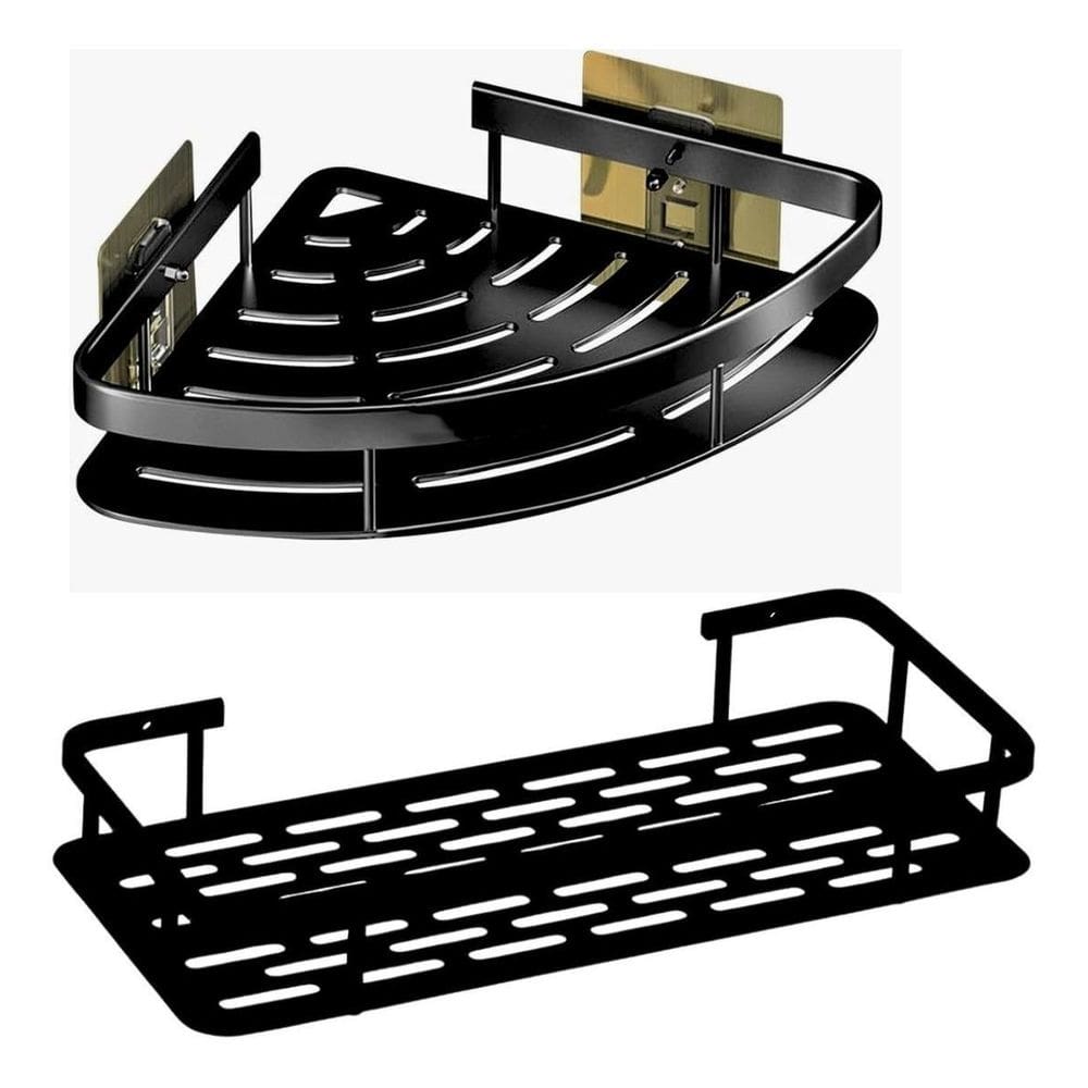 Kit Suporte Shampo Sabonete Banheiro Adesivo Parede Box Luxo