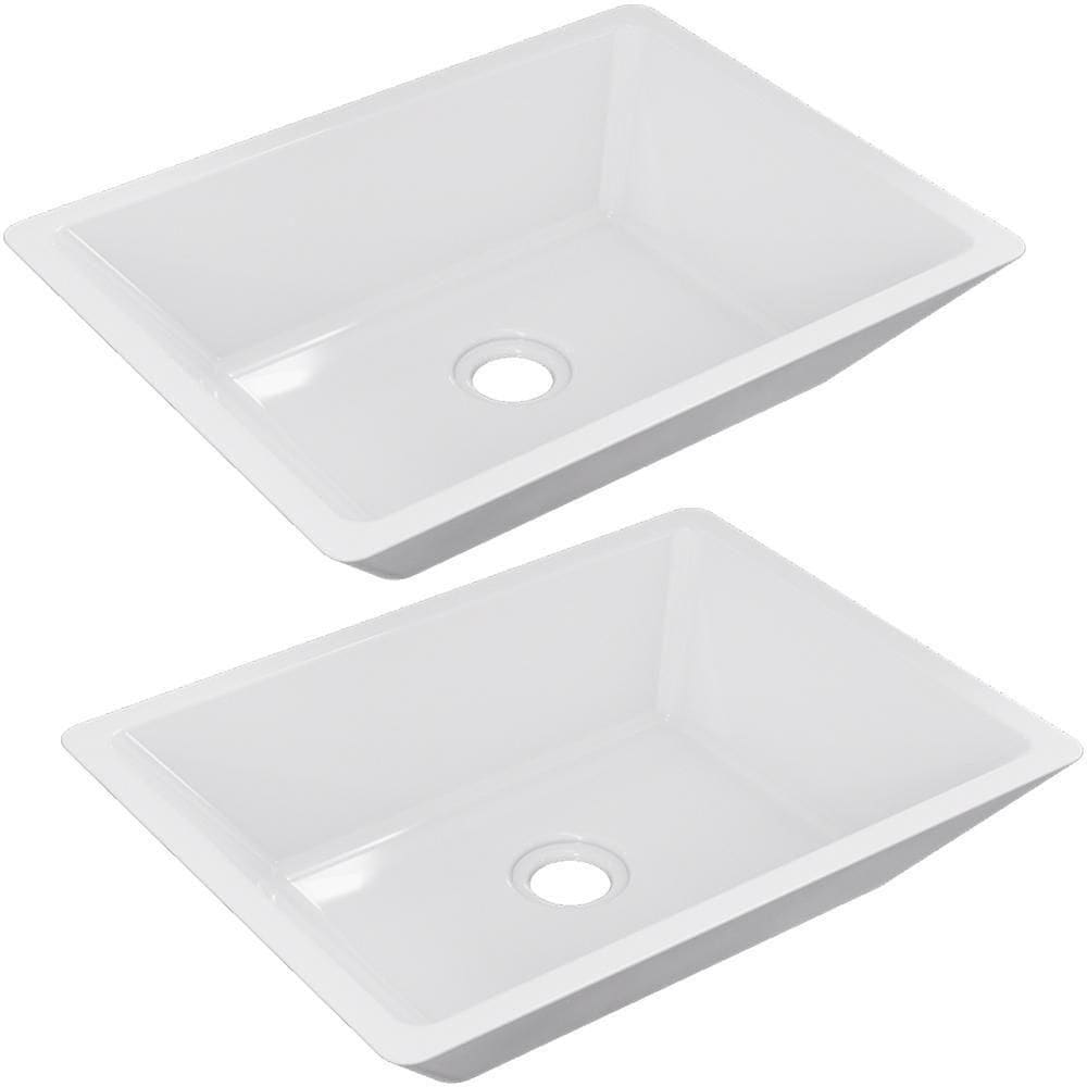 Kit 02 Cubas De Apoio Banheiro Lavabo C01 Rt45 Branco