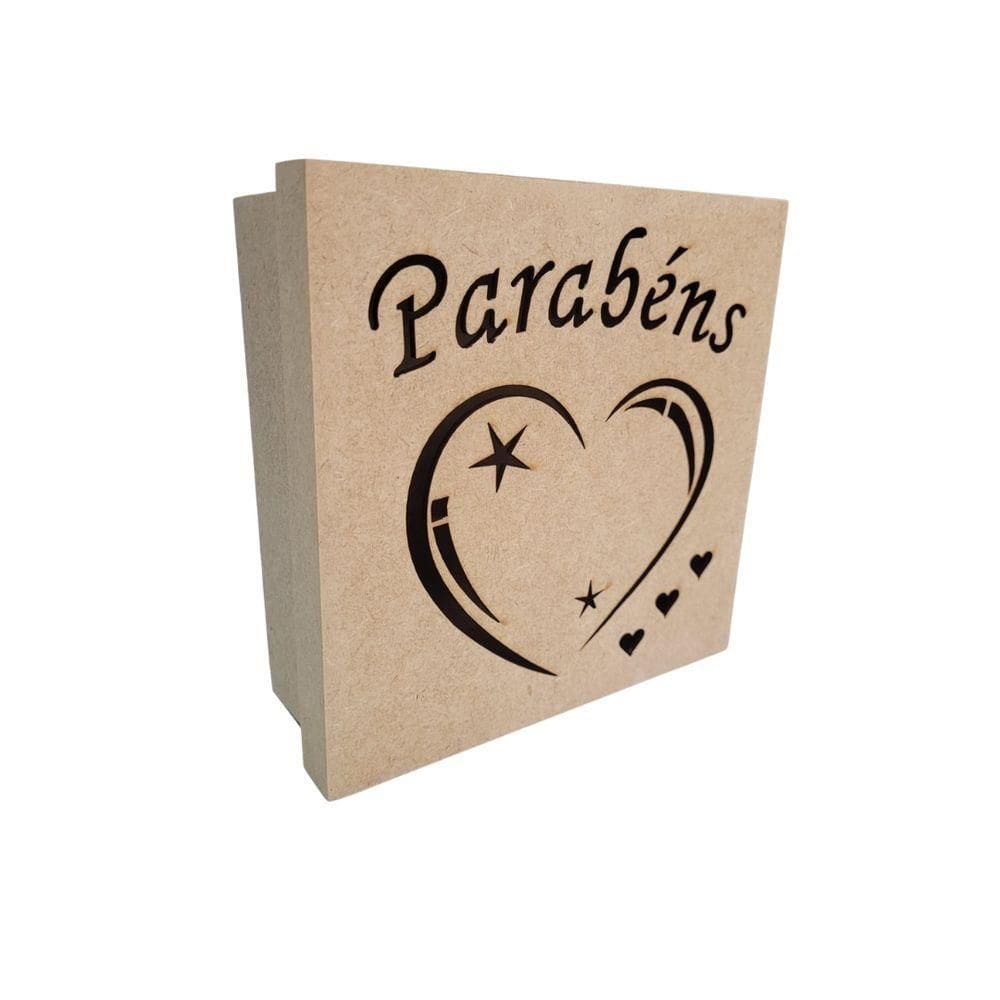 Caixas Personalizadas 100% Mdf Cru (17x17x07) Parabéns 2