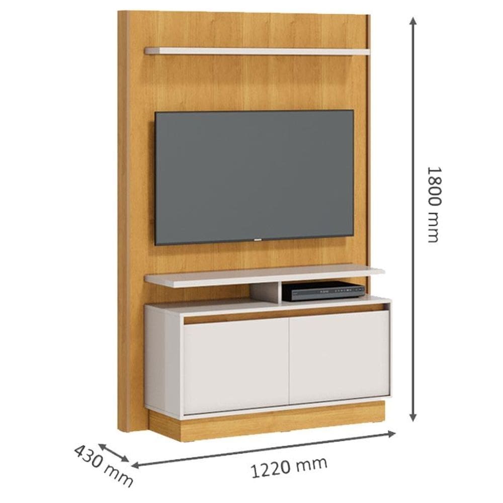 Estante Home Theater Fit 1.2 Nature Off White - Imcal