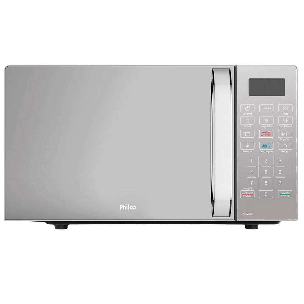 Forno Micro-Ondas Philco PMO23EB 20 L Tirar Odor Branco Espelhado 220V