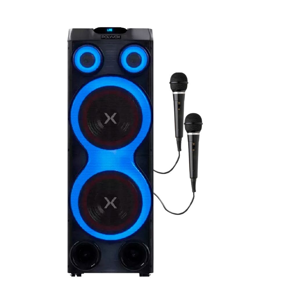 Caixa de Som Polyvox XT-2212T Mesa Equalizadora BT LED 2500W-2 MiC