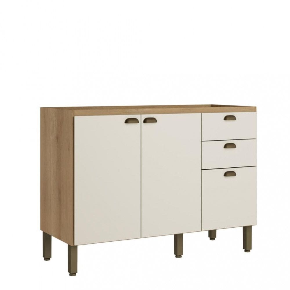 Balcão 2 Portas 3 Gavetas 120cm sem Tampo Finesse THB