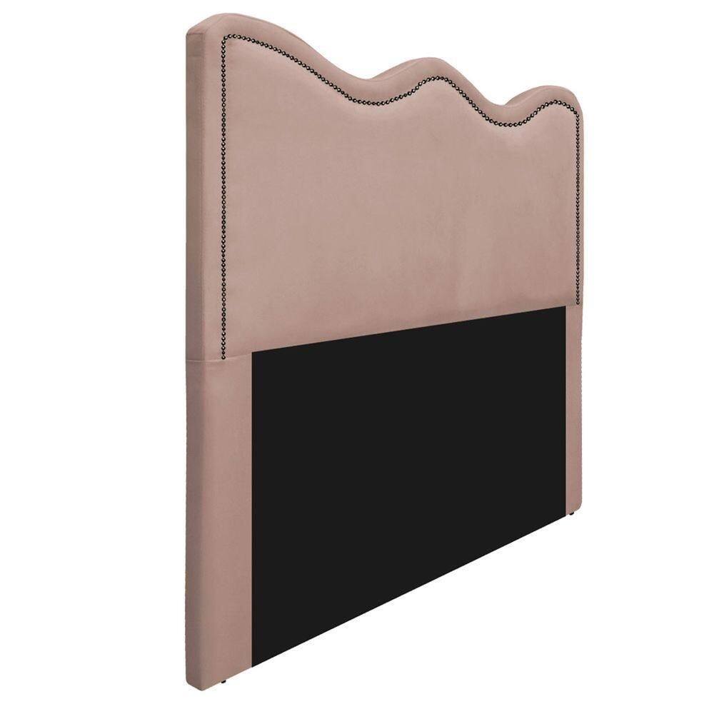 Cabeceira Queen Bari 160 Cm Cama Box Suede Rosê