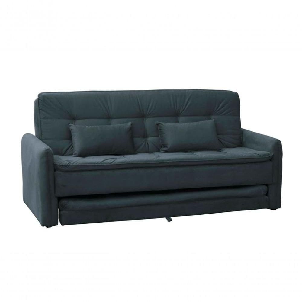 Sofá Cama Reclinável Com Cama Auxiliar Chumbo Light