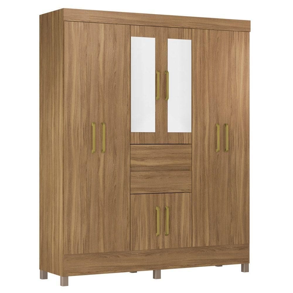 Guarda Roupa Casal 8 Portas 2 c/ Espelho 2 Gavetas Amendola
