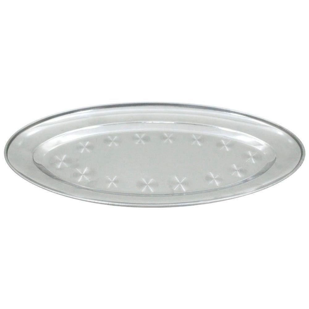 Kit 4 Bandejas Oval Em Aço Inox 29cm