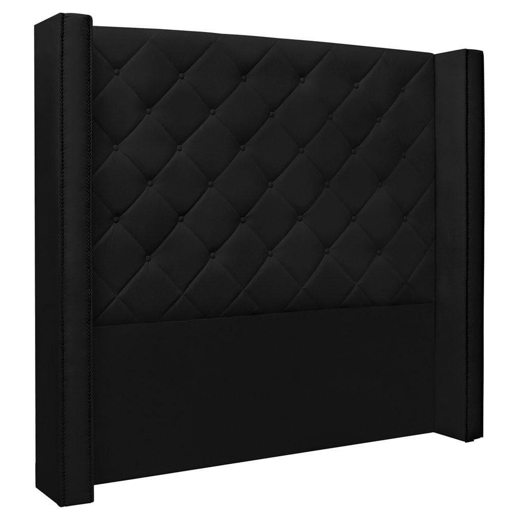 Cabeceira Estofada Box Casal King Size Alteza 195cm Preto