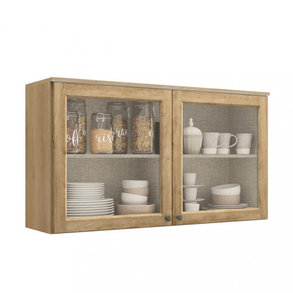 Armário Aéreo 2 Portas com Vidro 120cm Finesse THB