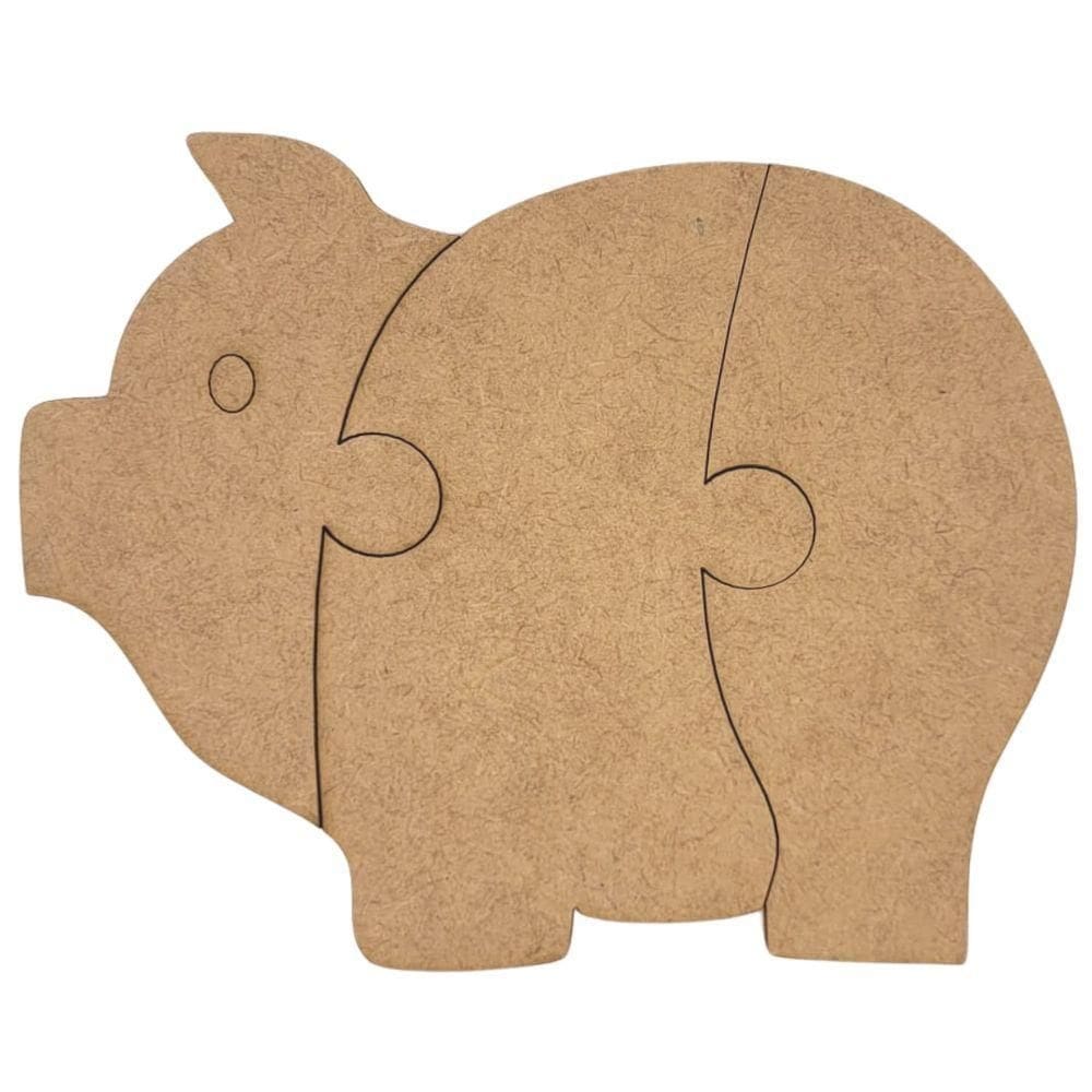 Quebra-cabeça Educativo 100% Mdf Cru 3pçs/4pçs Porco