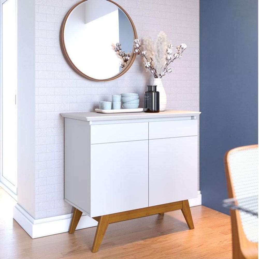 Aparador para Sala Buffet Ambiente Classic 2 Portas Branco Acetinado - Imcal