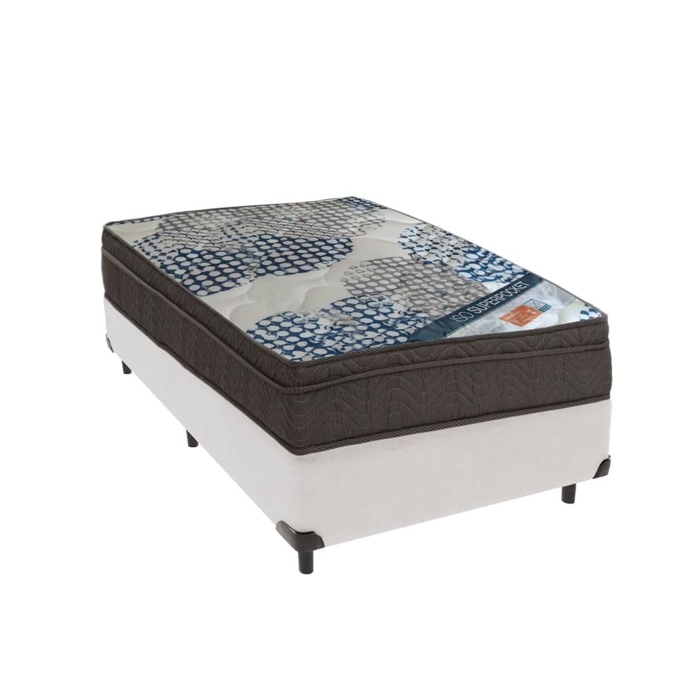 Conjunto Solteiro Colchão ISOSuperpocket Ortobom Base Branco