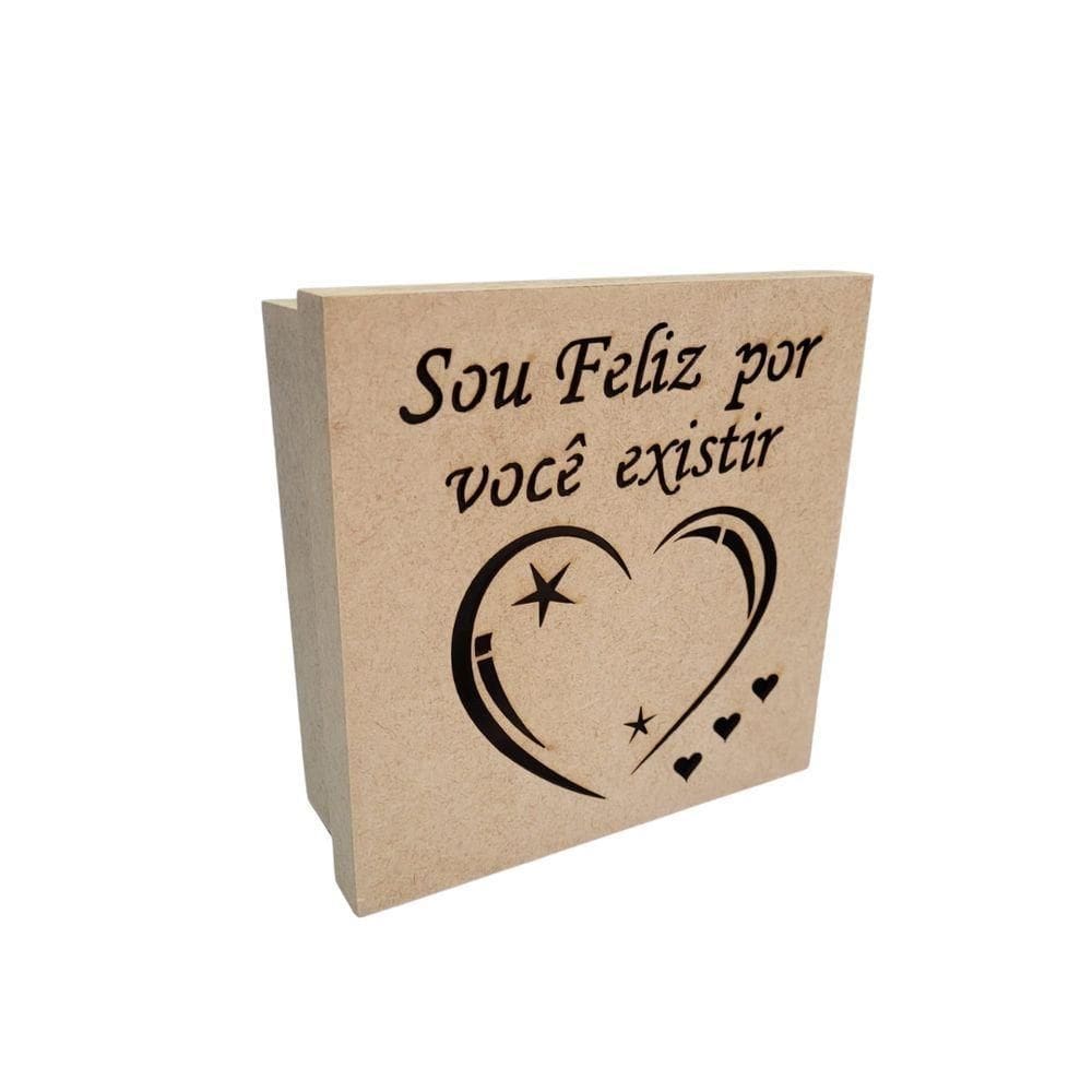 Caixas Personalizadas 100% Mdf Cru (17x17x07) Sou Feliz Por Você Existir