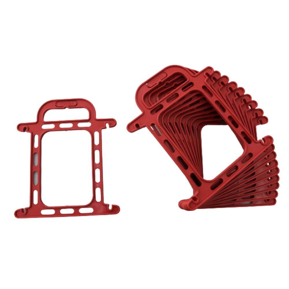 Kit 10 suportes para enrolar cabos extensão v-05 vermelho
