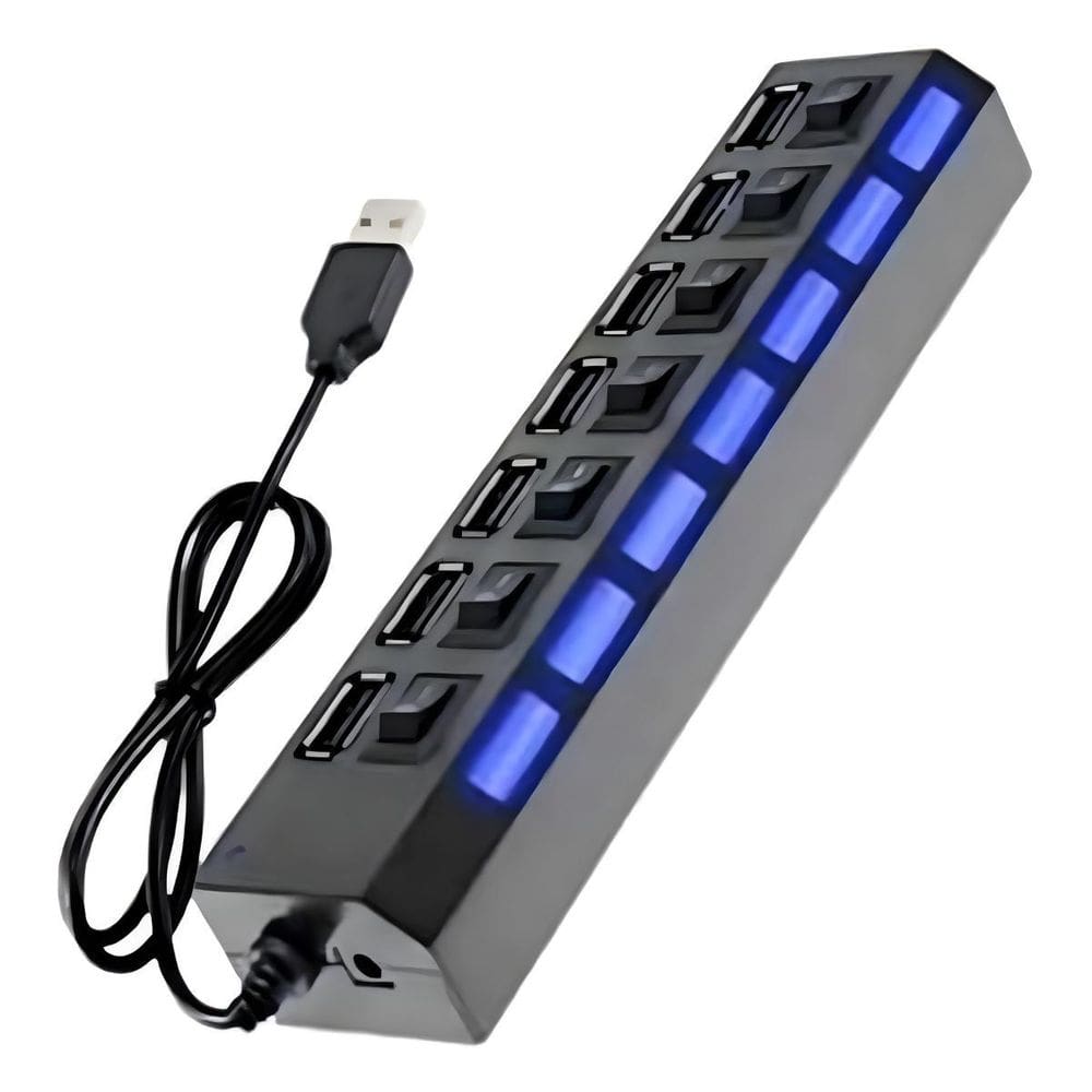 Hub adaptador usb 2.0 multi 7 portas plug and play extensor