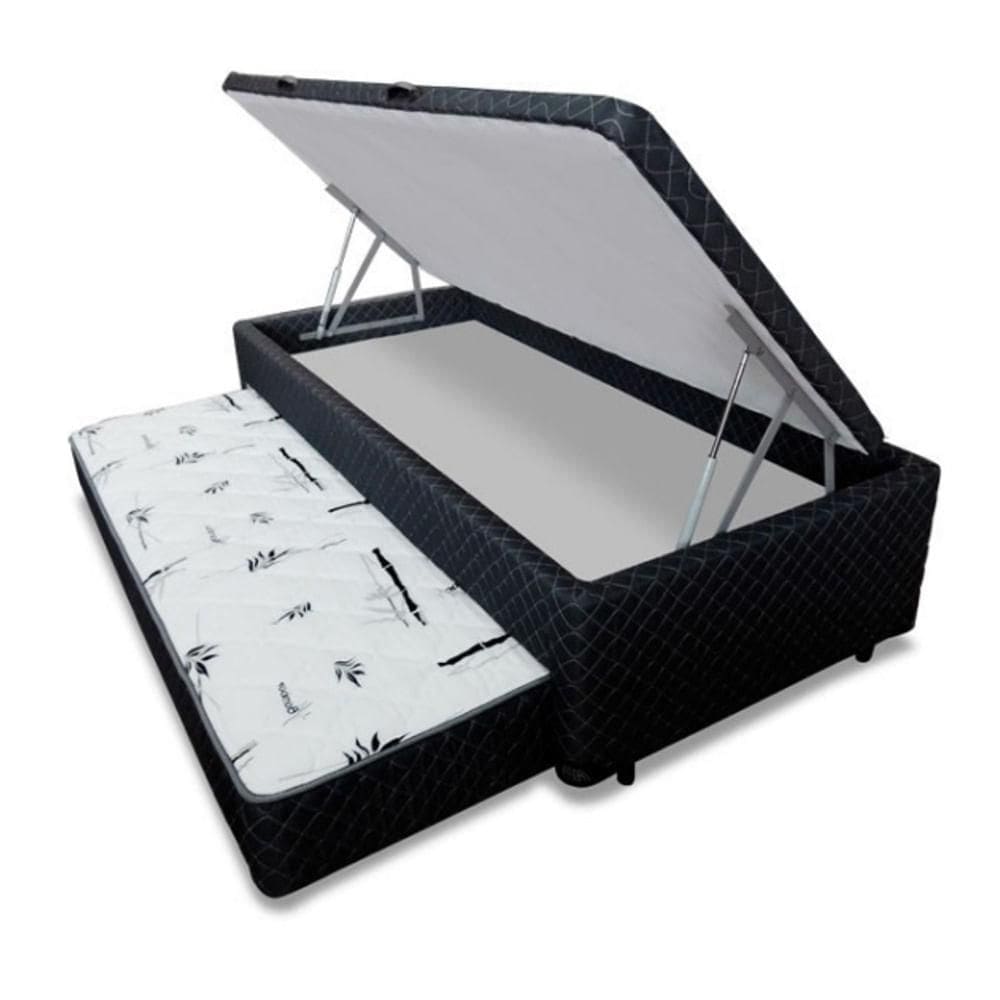Cama Box 3 Em 1 com bicama de Molas Cinza - 096x203