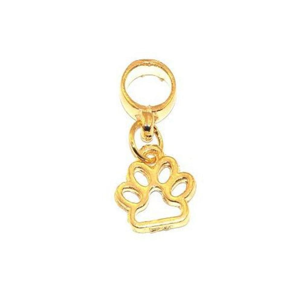 Berloque Pingente Pata Cachorro Pet Folheado A Ouro 18K