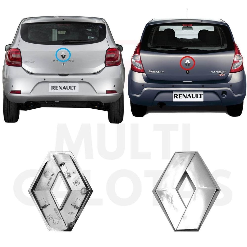 Emblema traseiro renault sandero 2008 2011 2013 2017 2020