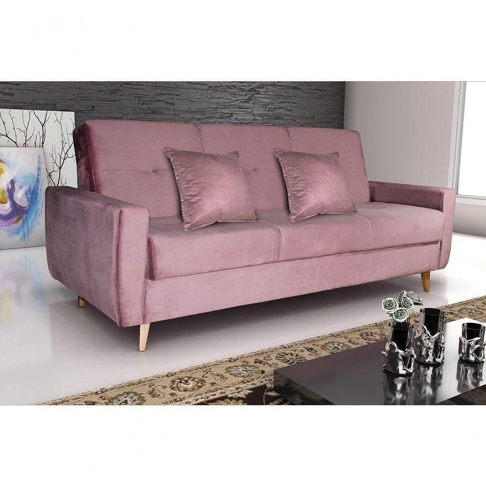 Sofá Cama Casal Reclinável Com Baú Pamela - Turkey Rose