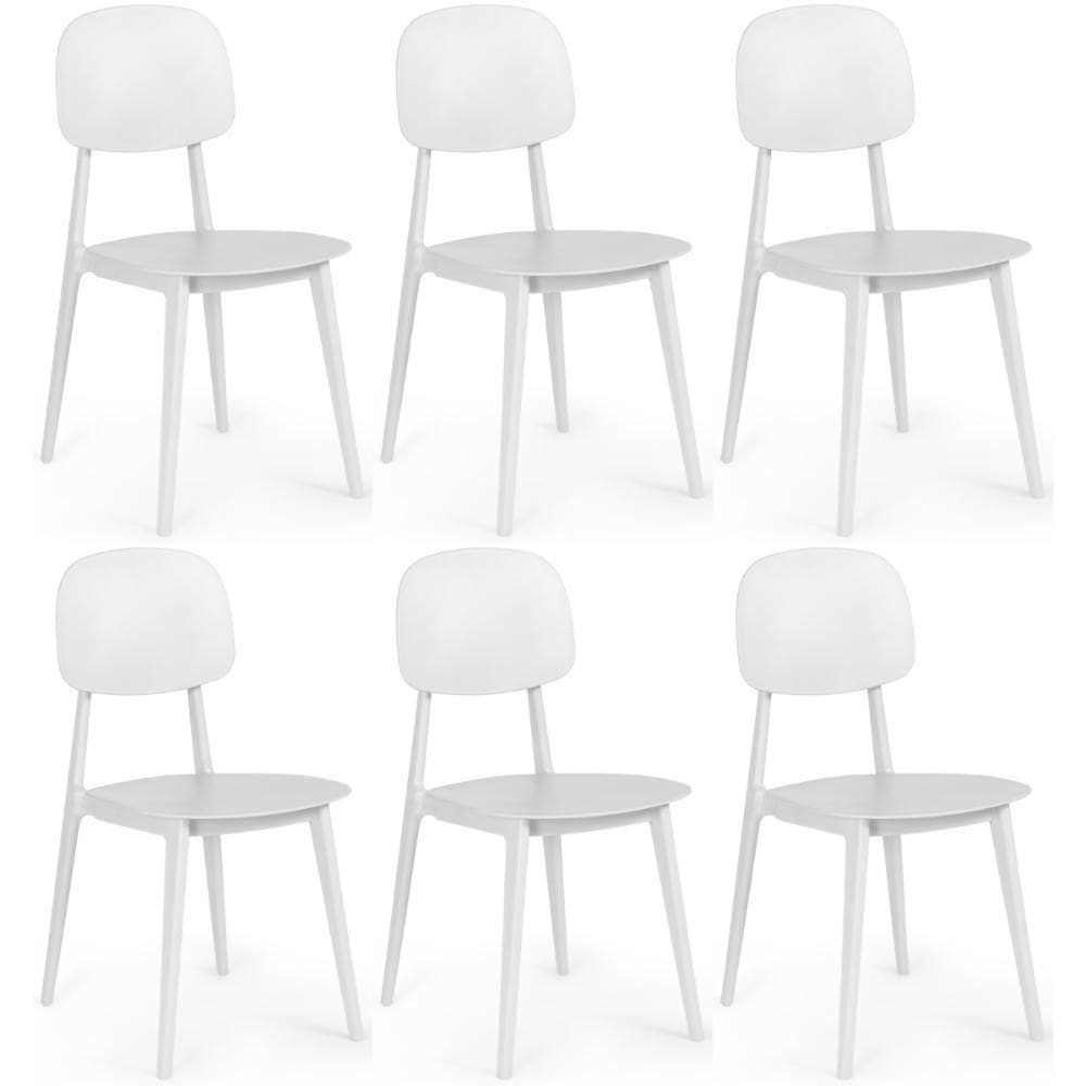 Kit 6 Cadeiras Itália Para Sala/cozinha Em Polipropileno - Branco