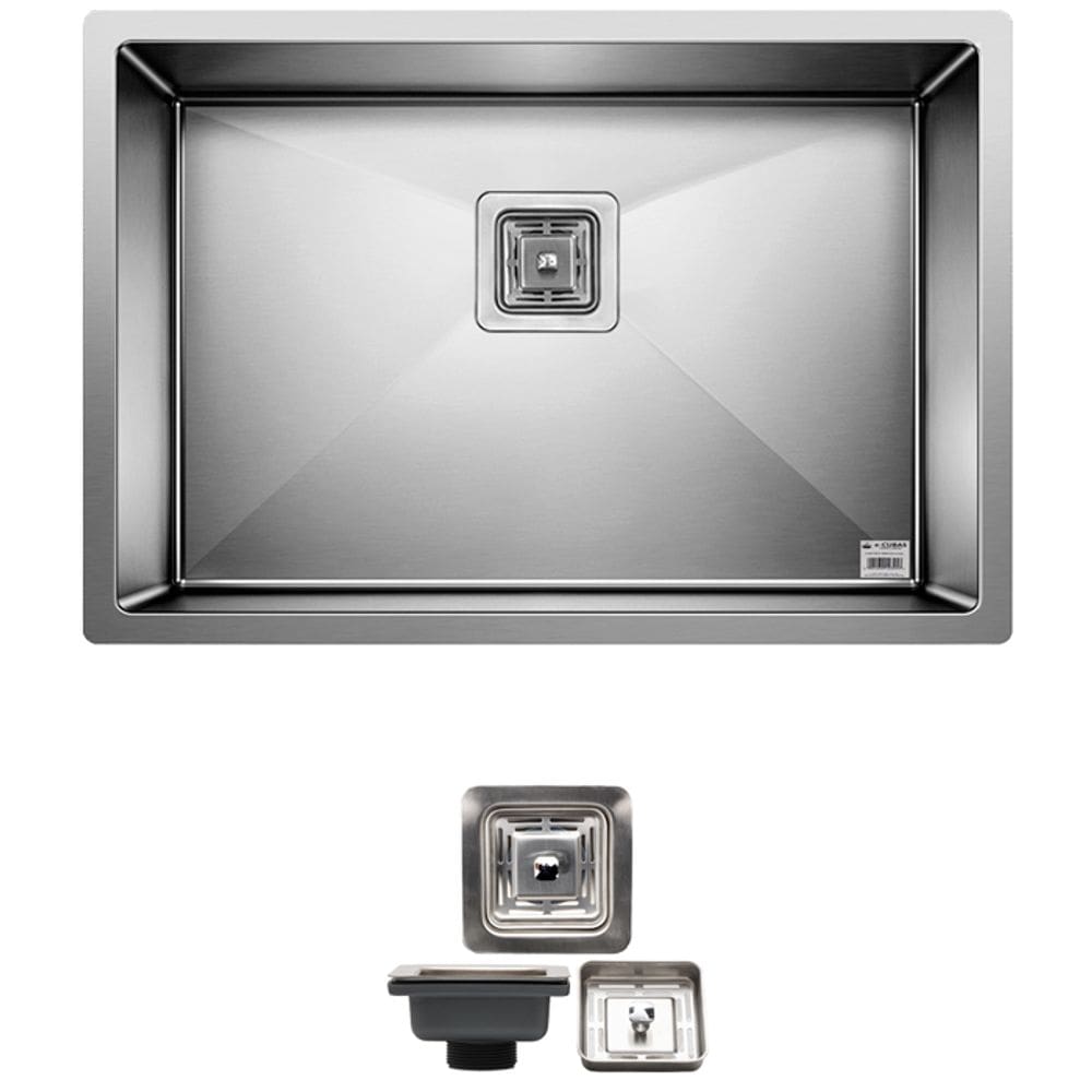 Cuba Quadrada Inox 304 Cozinha Pia Embutir Sobrepor Gourmet 65x45 Premium Com Válvula