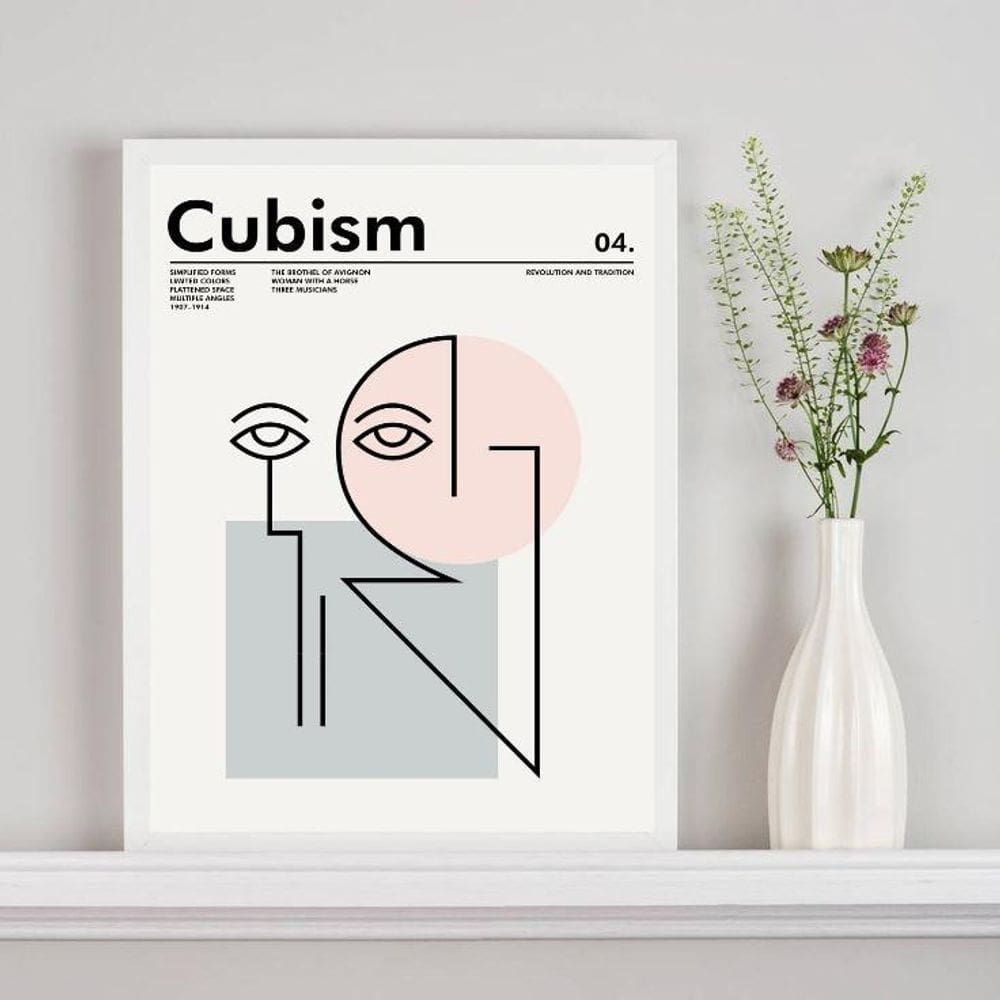Quadro Poster Cubismo - Picasso 24X18Cm