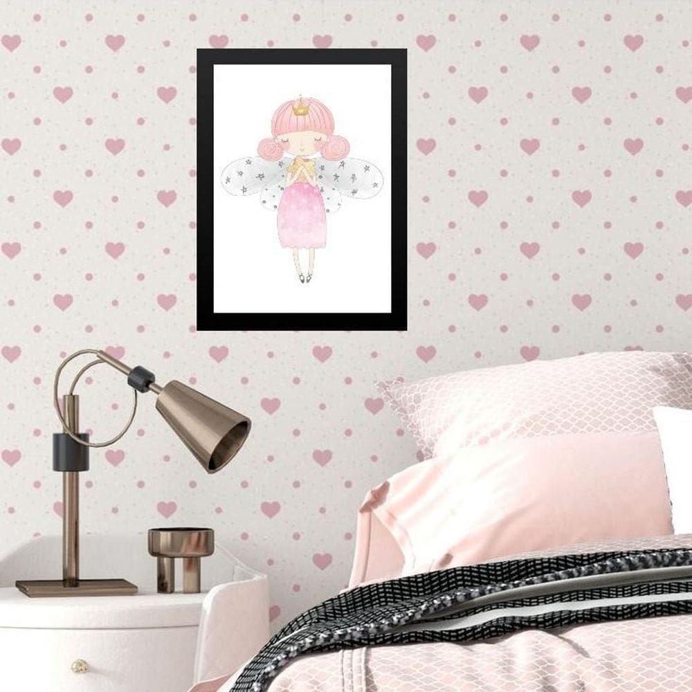 Quadro Infantil Fadinha Estrelinha 33X24Cm