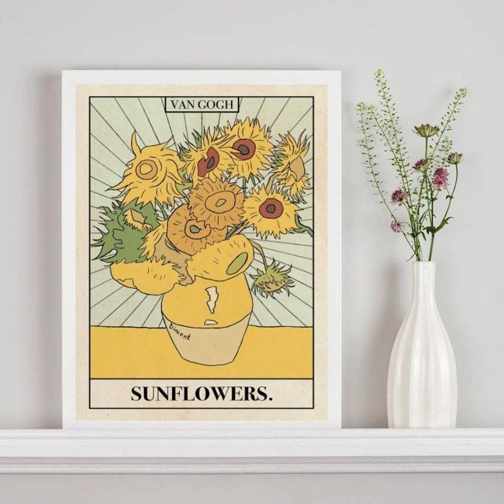 Quadro Carta Tarot Sunflowers - Van Gogh 33X24Cm