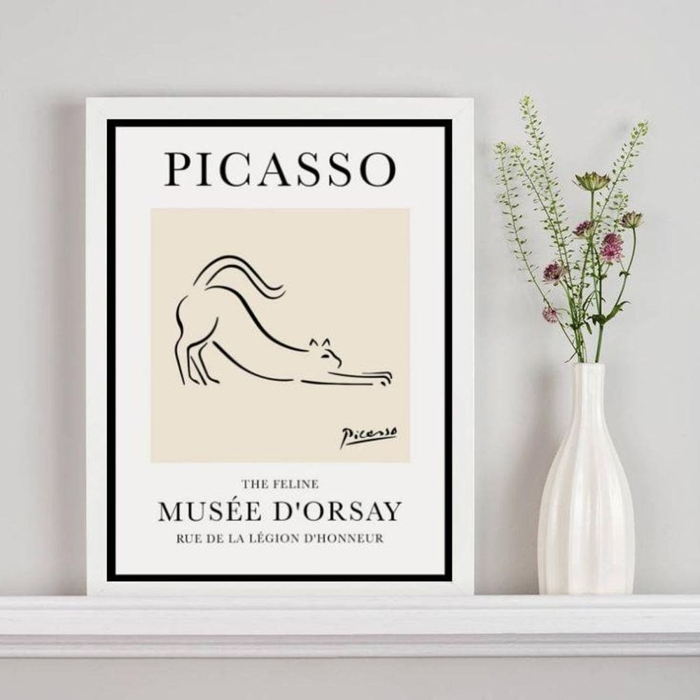 Quadro Poster Picasso - The Feline 45X34Cm - Com Vidro