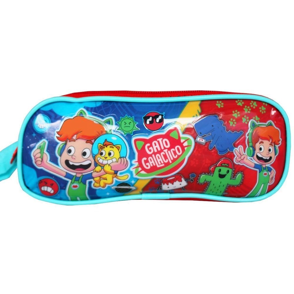 Estojo escolar duplo gato galáctico infantil clio style