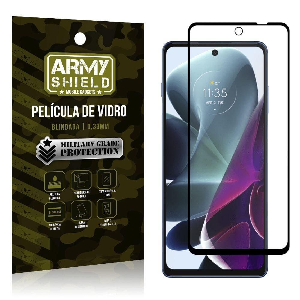 Película de vidro 3d moto g200 5g fácil aplicação armyshield