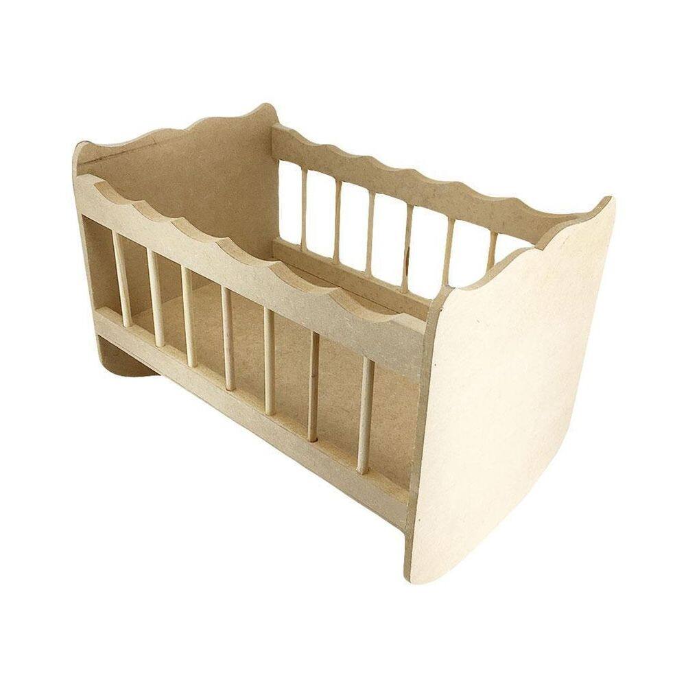 Berço infantil pequeno 22x16x15,5 cm bonecas em mdf