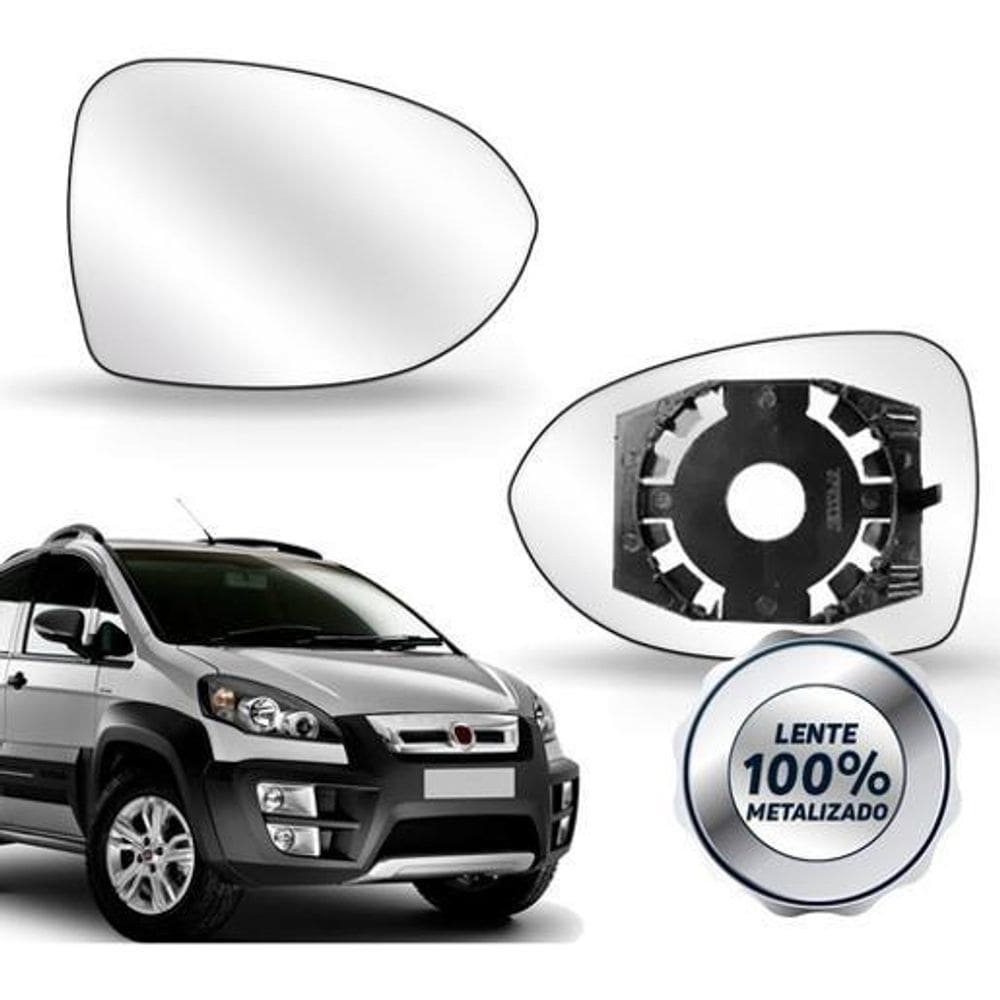 Lente retrovisor fiat idea 2011 a 2017 com base