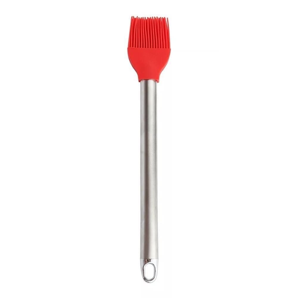 Pincel culinário inox silicone utensílio 25cm