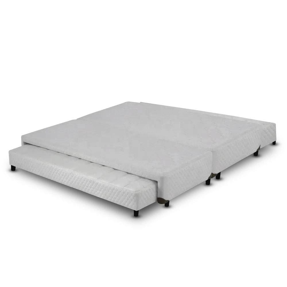Cama Box QUEEN com Bicama de molas Branco - 158x198