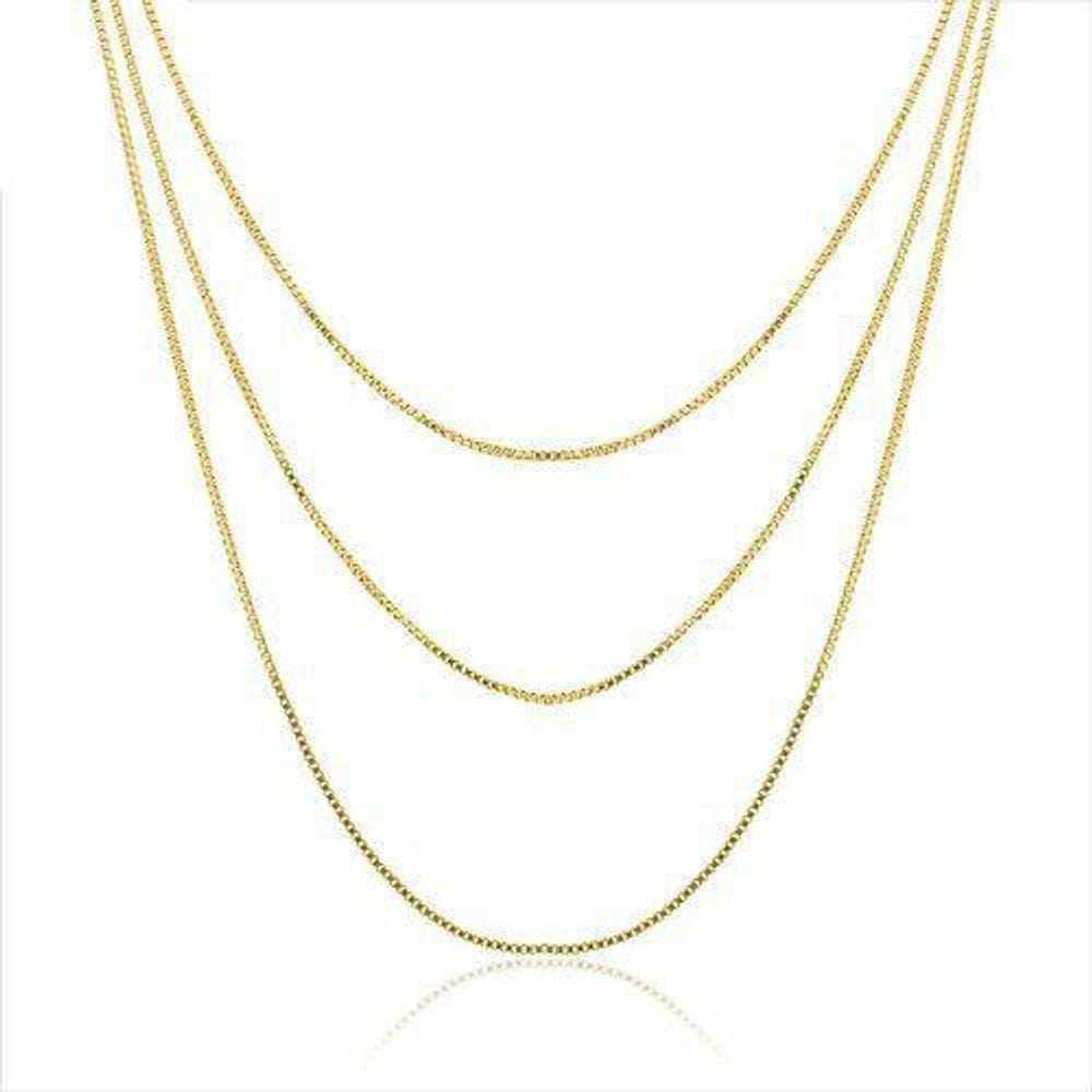 Colar 3 Correntes Triplo Top Super Xique Folheada A Ouro