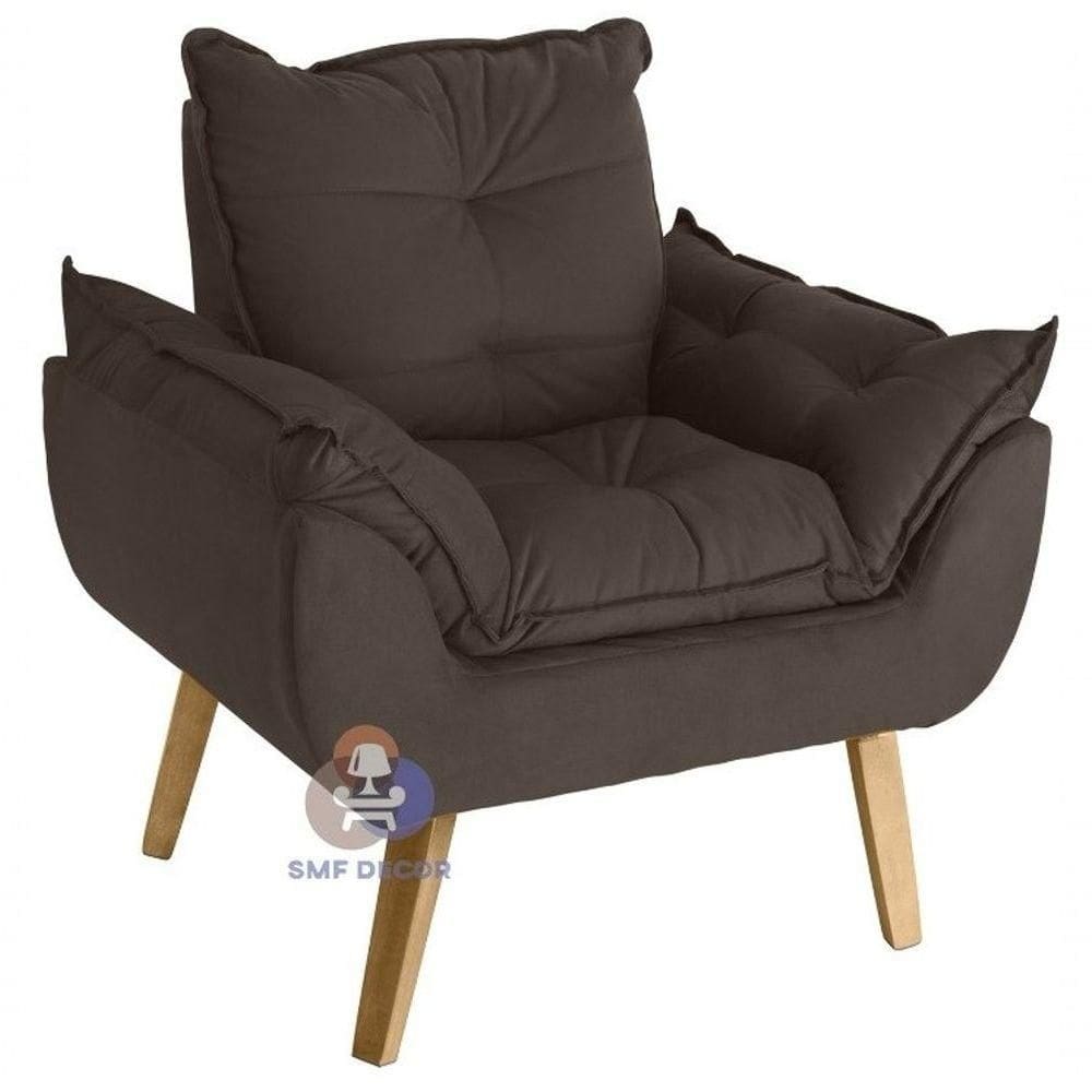 Poltrona Opala Suede Marrom