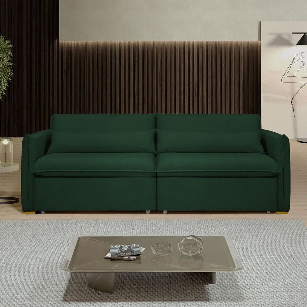 Sofá Cama Retrátil e Reclinável Aurora Verde