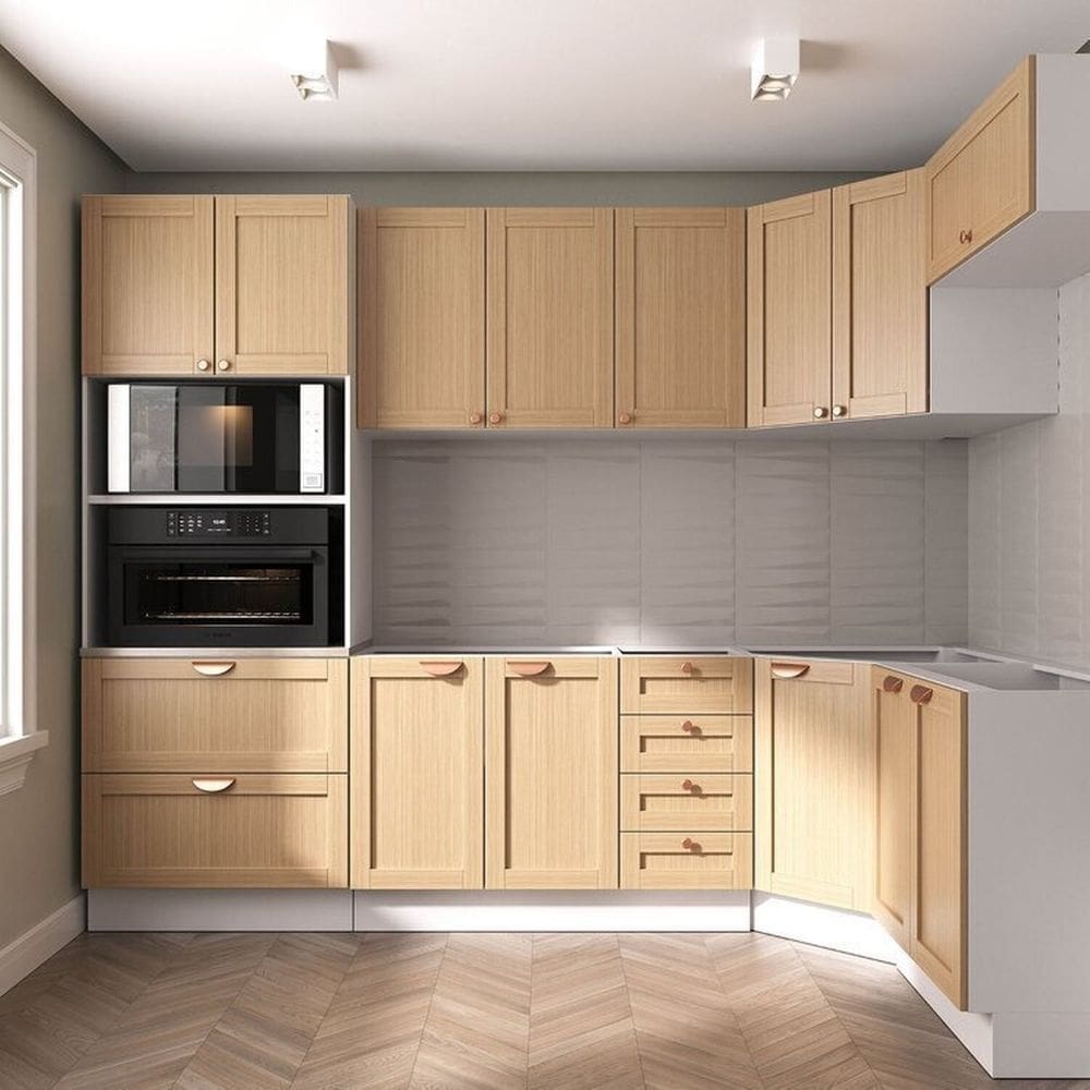 Cozinha Modulada 7 Peças sem Tampo 1 Torre 3 Aéreos 3 Balcões Arizona Cabecasa Madeiramadeira Figueira