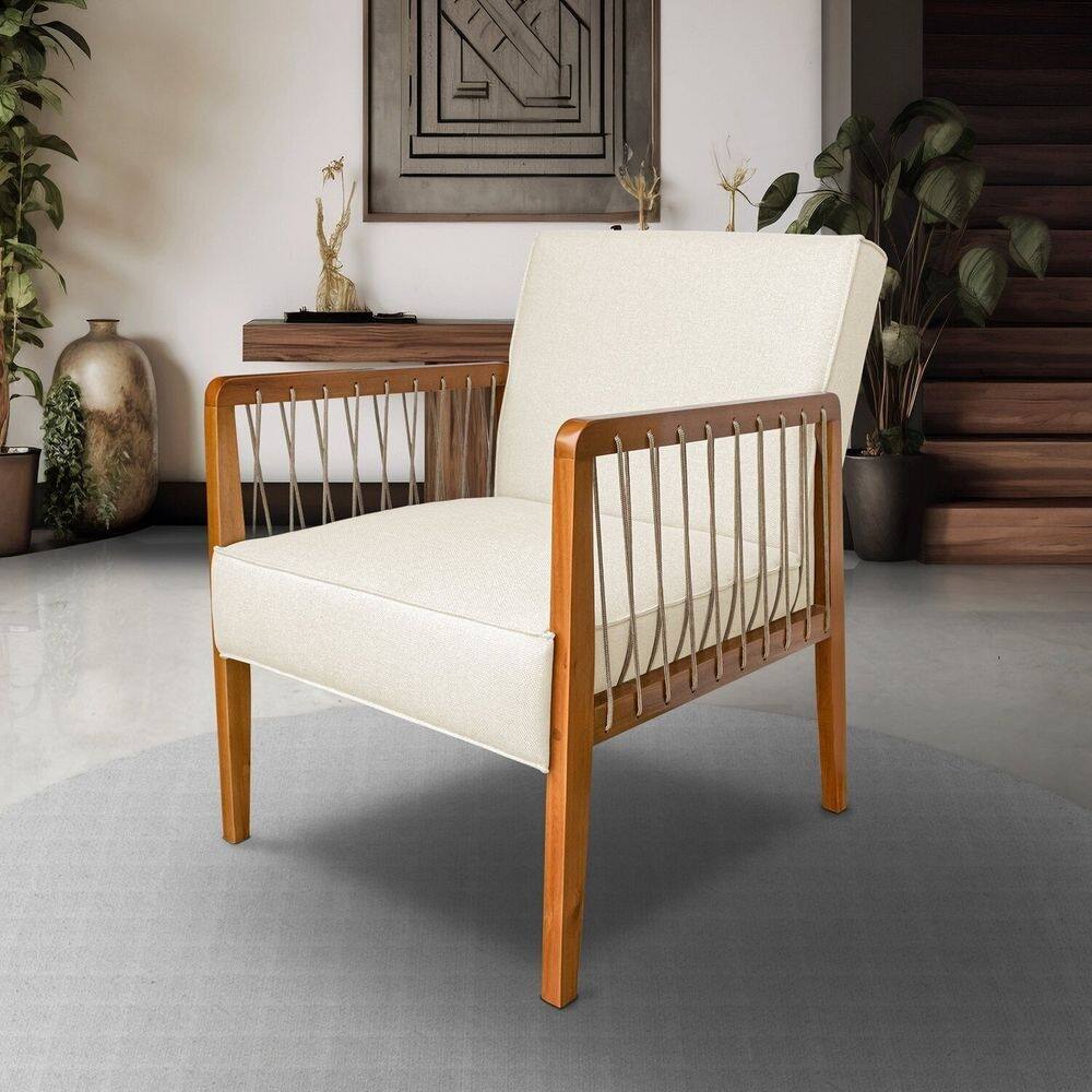 Poltrona para Sala de Estar em Linho Ely Natural