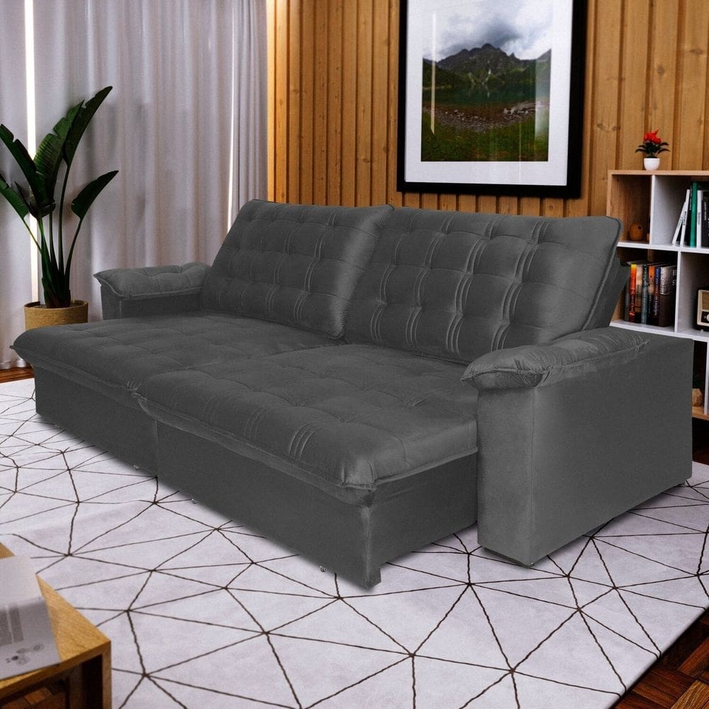 Sofá Pullman 230cm Platinum Grafite
