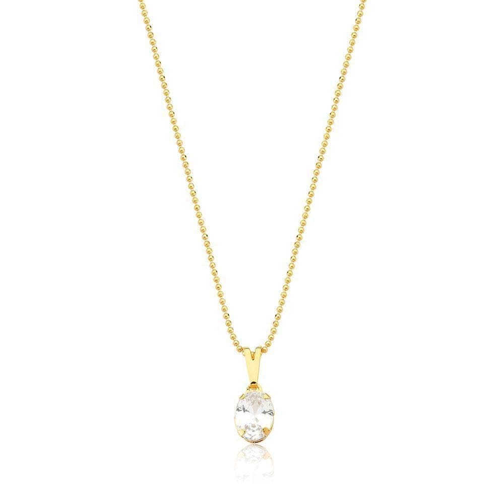 Colar Crystal Revestido Em Ouro