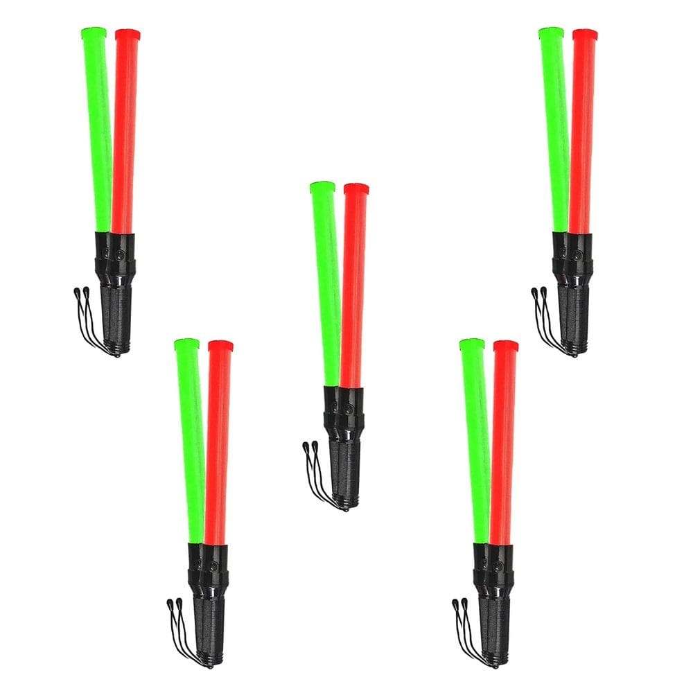 Bastao Sinalizador 2 Cores Kit 5 Unidades Grande Led Lanterna Fluorescente Sinalizaçao