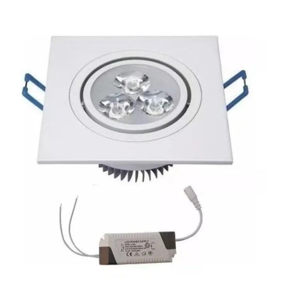 Lâmpada led 3w quadrada - branco quente - bivolt