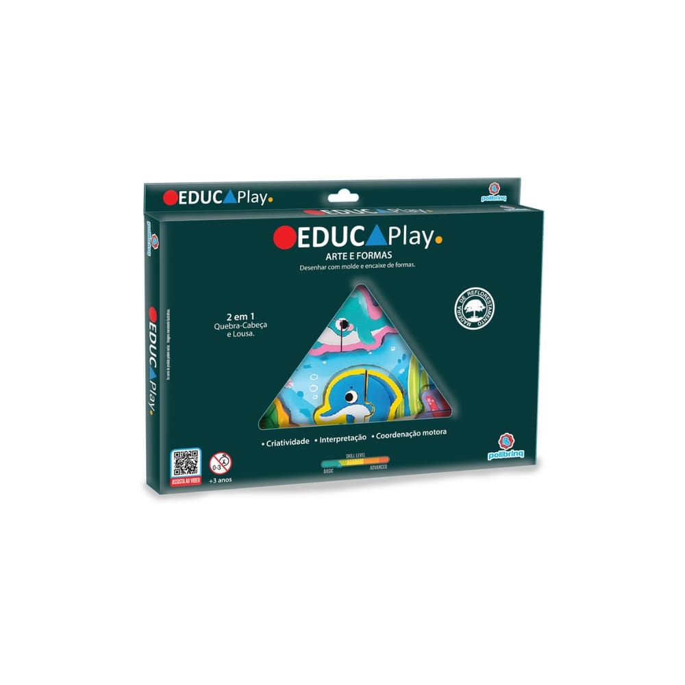 Brinquedo lúdico moldes peixe quebra cabeça educaplay