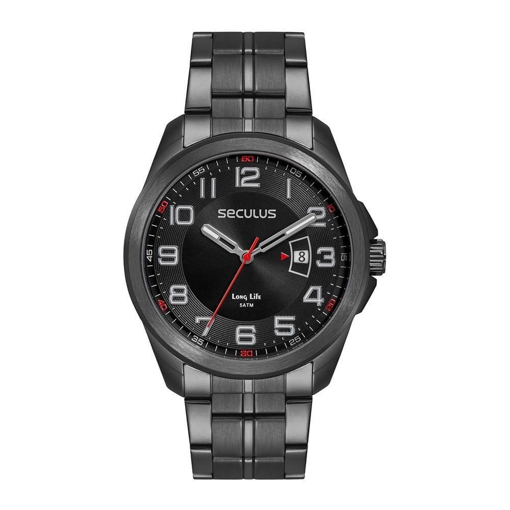 Relógio Seculus Masculino Ref: 77263Gpsvpa2 Casual Black